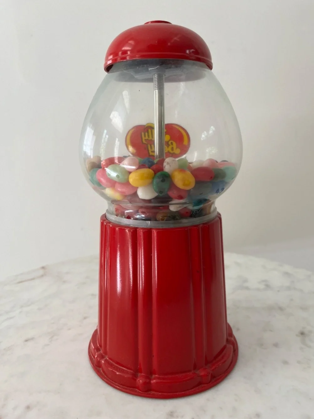 Vintage Jelly Belly Coin-Operated Candy Dispenser Machine Red Countertop